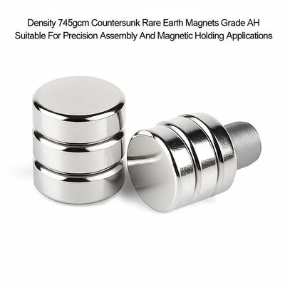 kwaliteit Dichtheid 745 gcm Countersunk Zeldzame aardmagneten AH geschikt voor precisie assemblage en magnetische vasthoudende toepassingen fabriek